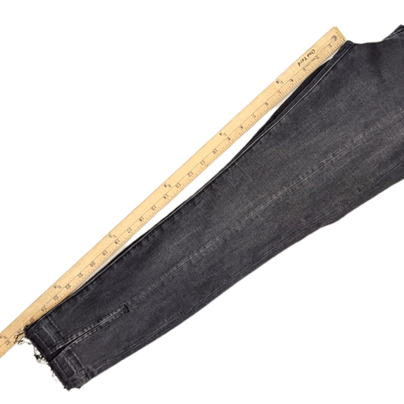 Pistola High Rise Jeans Skinny Black Gray Women's 26 Frayed Raw Hem Ankle Length - Picture 7 of 10